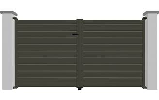 Portail battant en aluminium 2 vantaux modèle OPALE sur-mesure