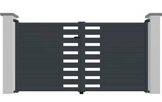 Portail battant en aluminium 2 vantaux modèle TOPAZE sur-mesure