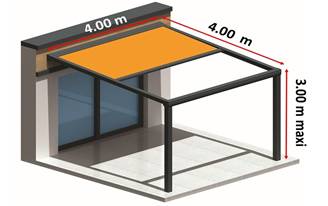 Pergola en aluminium motorisée toile enroulable Dickson MAX adossée sur-mesure