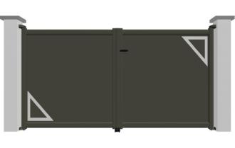 Portail battant en aluminium 2 vantaux modèle JADE sur-mesure