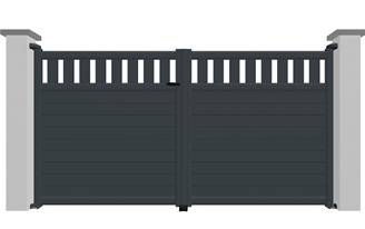 Portail battant en aluminium 2 vantaux modèle ONYX sur-mesure