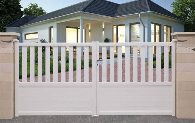 Portail battant en aluminium 2 vantaux modèle CORAIL sur-mesure