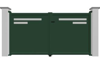 Portail battant en aluminium 2 vantaux modèle JADE sur-mesure