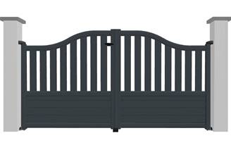 Portail battant en aluminium 2 vantaux modèle CORAIL sur-mesure