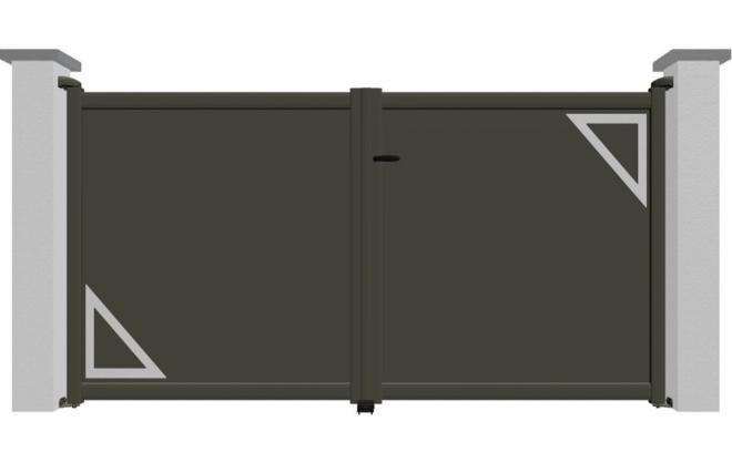 Portail battant en aluminium 2 vantaux modèle JADE sur-mesure