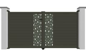 Portail battant en aluminium 2 vantaux modèle TOPAZE Déco sur-mesure