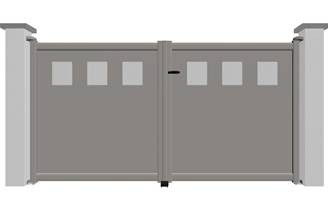 Portail battant en aluminium 2 vantaux modèle JADE sur-mesure