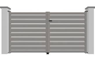 Portail battant en aluminium 2 vantaux modèle EMERAUDE sur-mesure