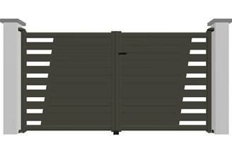 Portail battant en aluminium 2 vantaux modèle TOPAZE sur-mesure