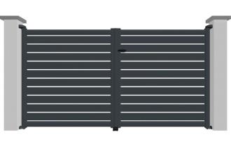 Portail battant en aluminium 2 vantaux modèle EMERAUDE sur-mesure