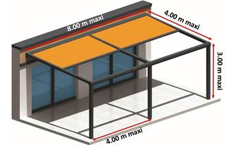 Pergola en aluminium motorisée toile enroulable Dickson MAX adossée sur-mesure