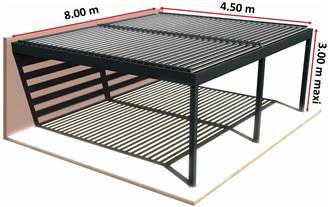 Pergola bioclimatique aluminium motorisée Univers H2 lames parallèles Adossée sur-mesure