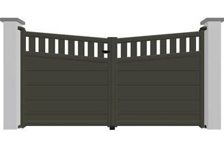 Portail battant en aluminium 2 vantaux modèle ONYX sur-mesure