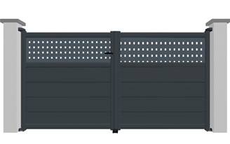 Portail battant en aluminium 2 vantaux modèle ONYX Déco sur-mesure