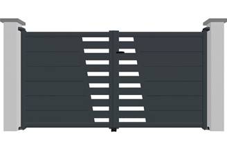 Portail battant en aluminium 2 vantaux modèle TOPAZE sur-mesure