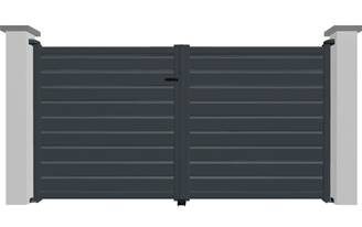 Portail battant en aluminium 2 vantaux modèle OPALE sur-mesure